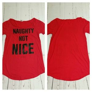 VICTORIA'S SECRET PINK naughty not nice tee S…